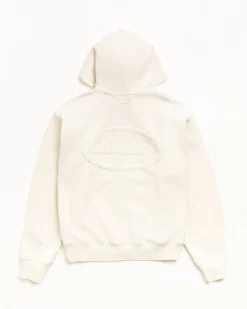 CURSIVE APPLIQUE ZIP HOODIE