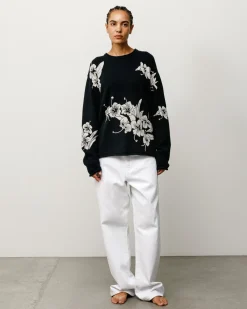 FLORAL ROLL NECK SWEATER