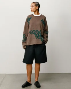 FLORAL ROLL NECK SWEATER