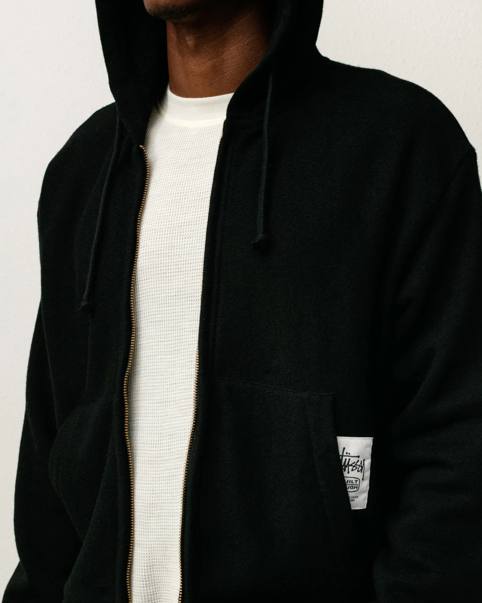 PATCH ZIP KNIT HOODIE