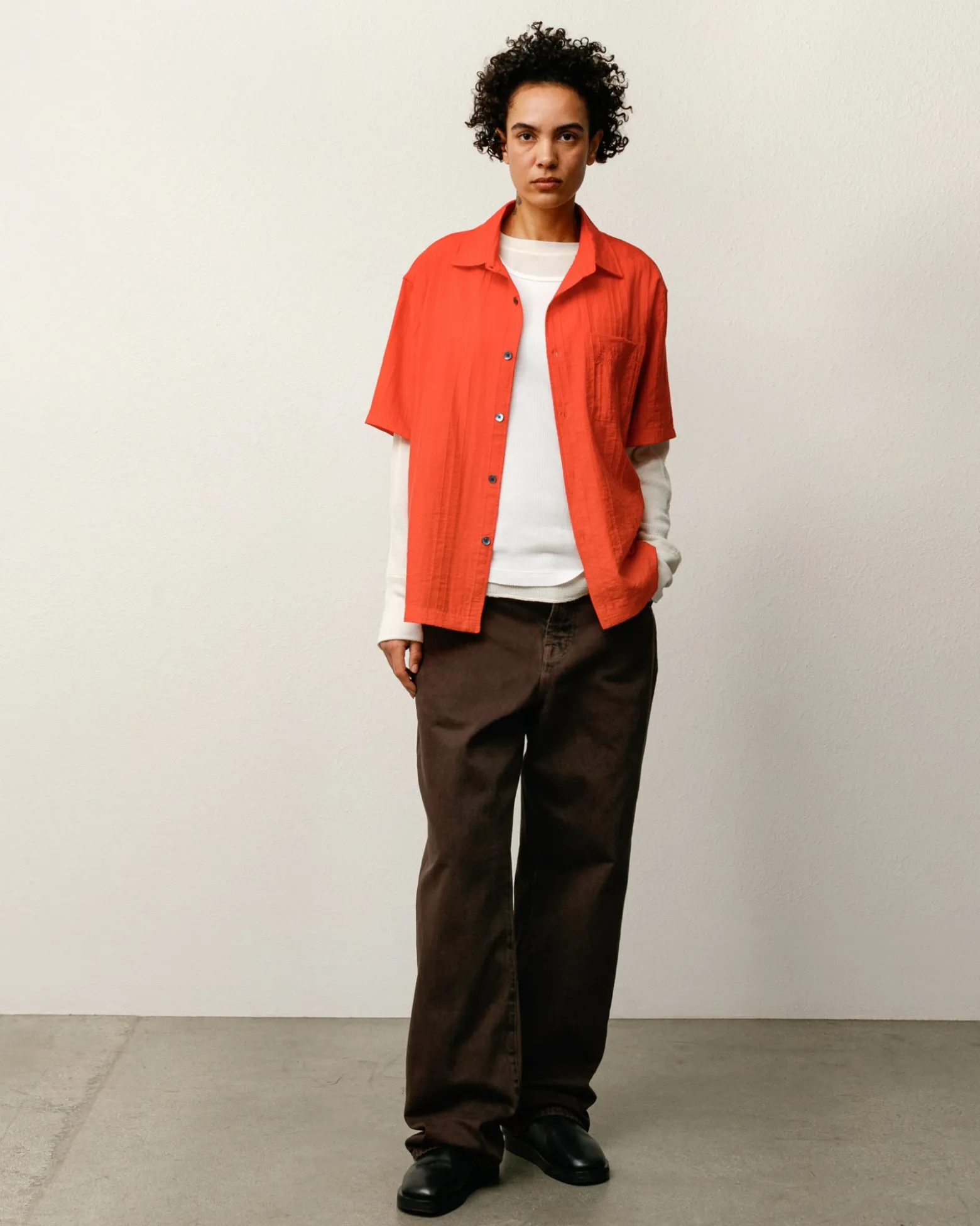 PLEATED TEXTURED SHIRT