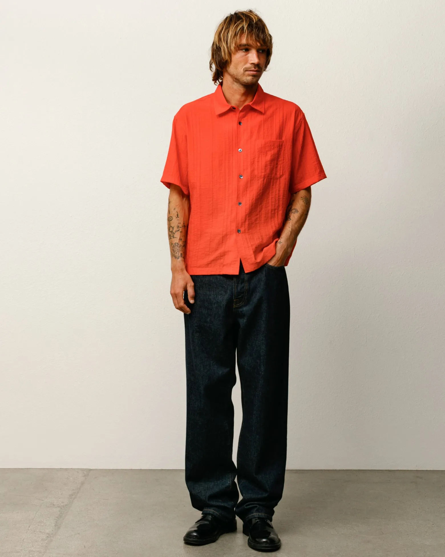 PLEATED TEXTURED SHIRT