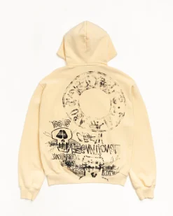 SKULLS ZIP HOODIE PIGMENT DYED