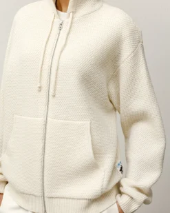 TEXTURED ZIP HOODED SWEATER