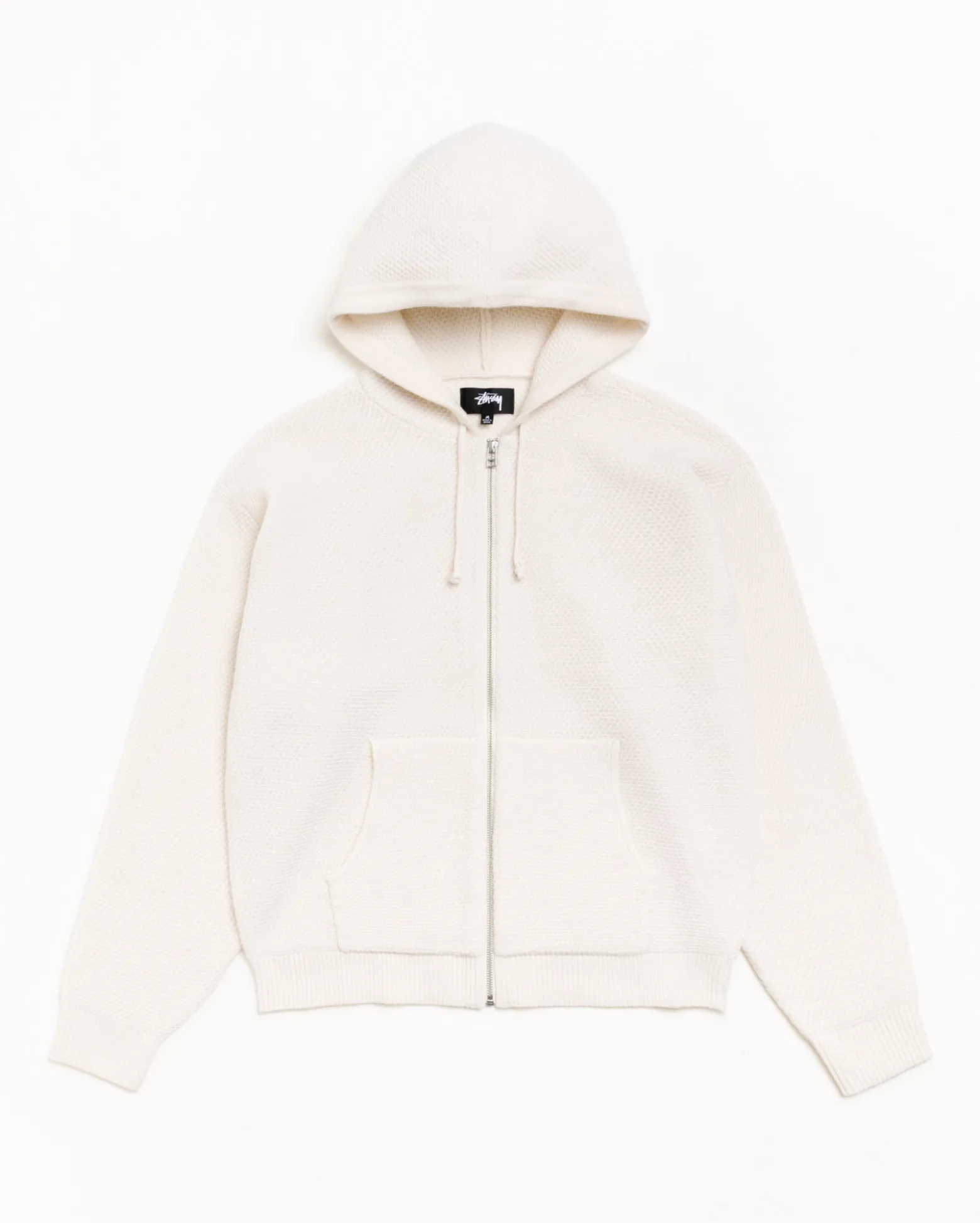 TEXTURED ZIP HOODED SWEATER