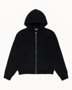 TEXTURED ZIP HOODED SWEATER