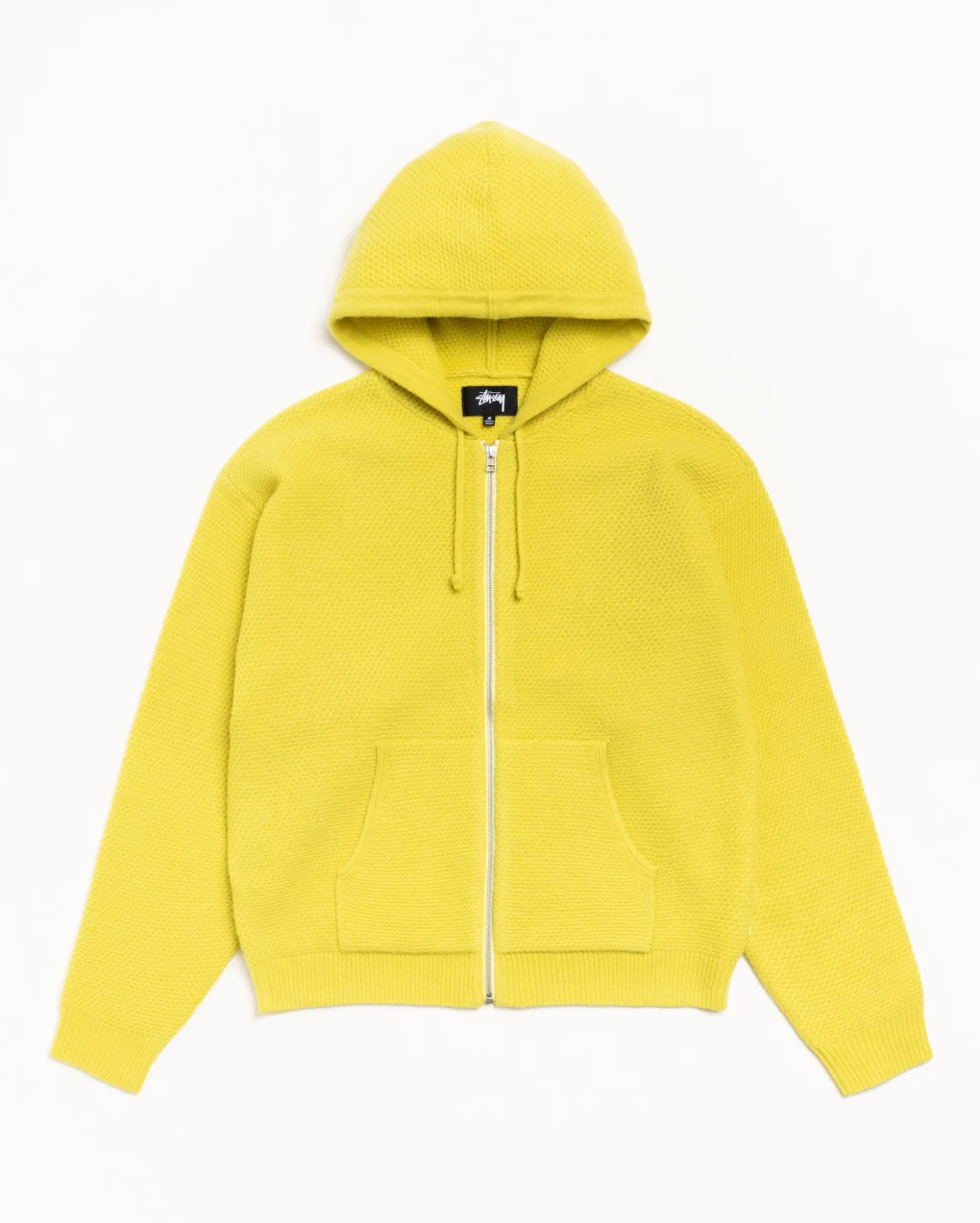 TEXTURED ZIP HOODED SWEATER