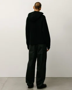 WAFFLE CASHMERE ZIP HOOD SWEATER