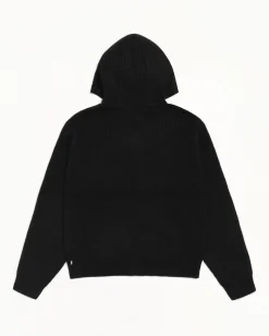 WAFFLE CASHMERE ZIP HOOD SWEATER
