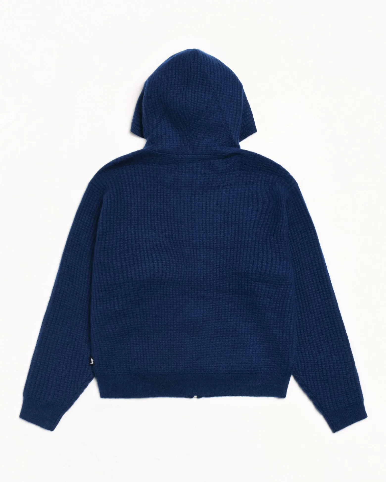 WAFFLE CASHMERE ZIP HOOD SWEATER