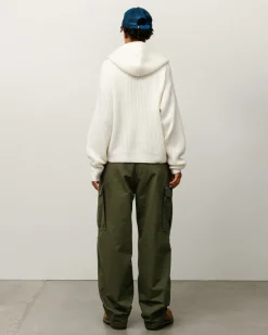 WAFFLE CASHMERE ZIP HOOD SWEATER