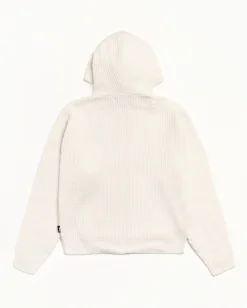 WAFFLE CASHMERE ZIP HOOD SWEATER