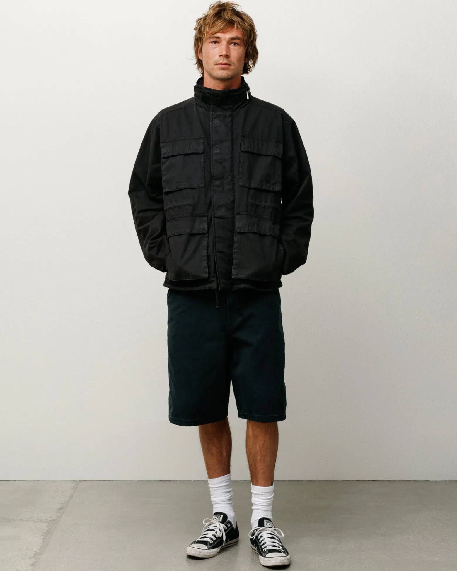 WASHED CANVAS WORK SHORT