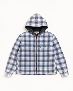 ZIP HOODED PLAID SHIRT