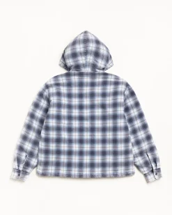 ZIP HOODED PLAID SHIRT